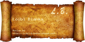 Loibl Bianka névjegykártya